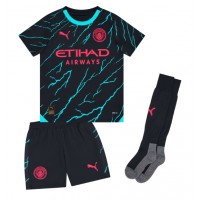 Manchester City Jeremy Doku #11 Replika babykläder Tredjeställ Barn 2023-24 Kortärmad (+ korta byxor)